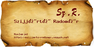 Szijjártó Radomér névjegykártya